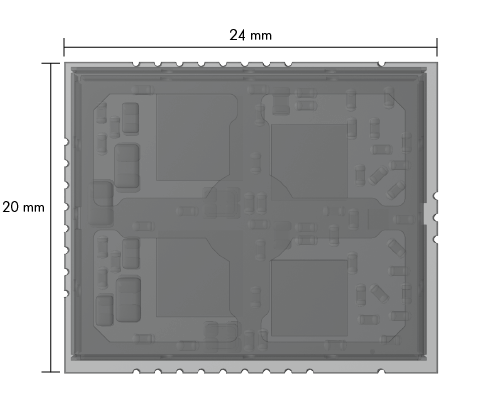 Size of IO-Link Wireless Master SOM Visualization of the size of the IO-Link Wireless Master SOM
