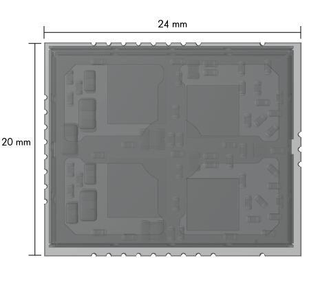 Visualization of the size of the IO-Link Wireless Master SOM